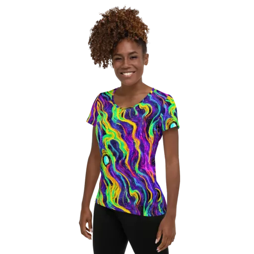 Jackson Swirl on a Women's Athletic T-Shirt
