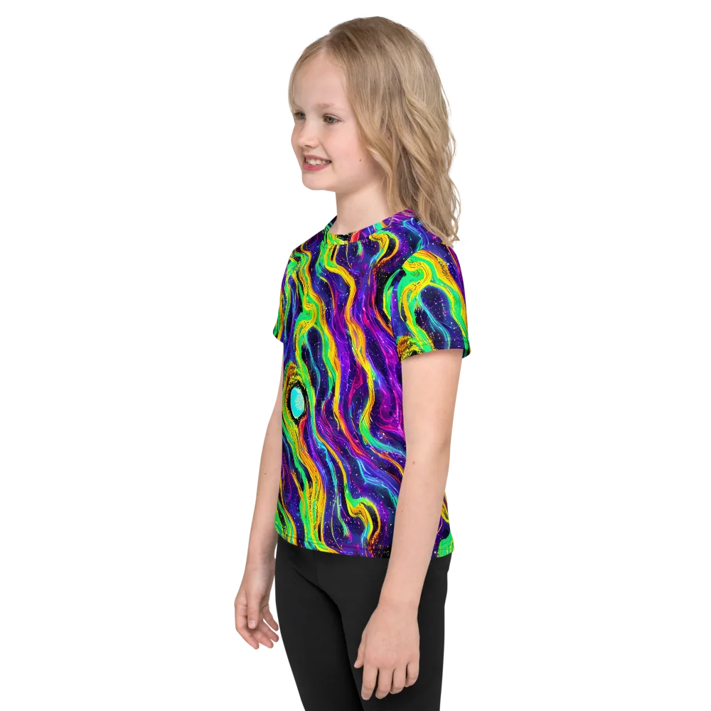 Jackson Swirl on Kids Crew Neck T-Shirt — Left