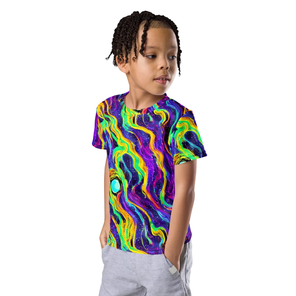 Jackson Swirl on Kids Crew Neck T-Shirt — Left Front