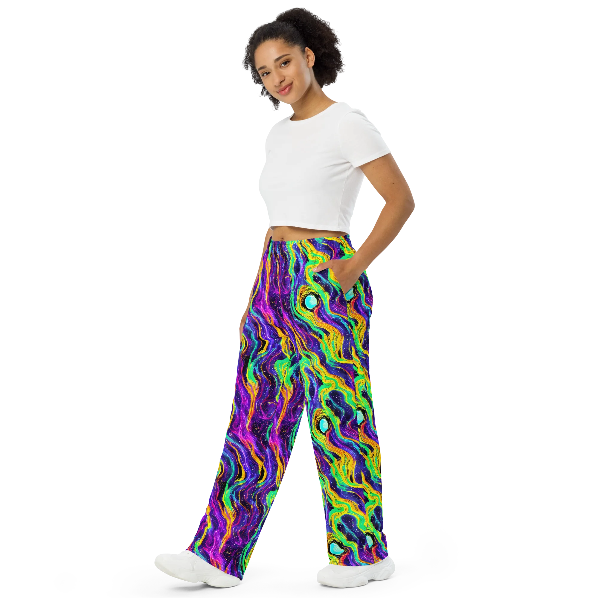 Jackson Swirl on Wide-Leg Pants — Left Front