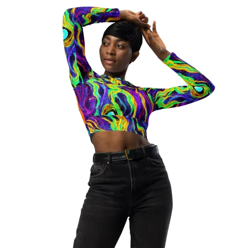 Jackson Swirl on a Long Sleeve Crop Top