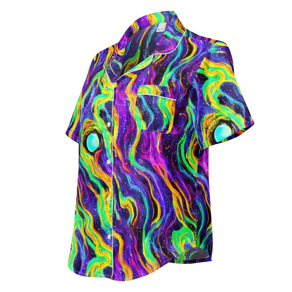Jackson Swirl on Women's Short Sleeve Pajama Top — Left Front