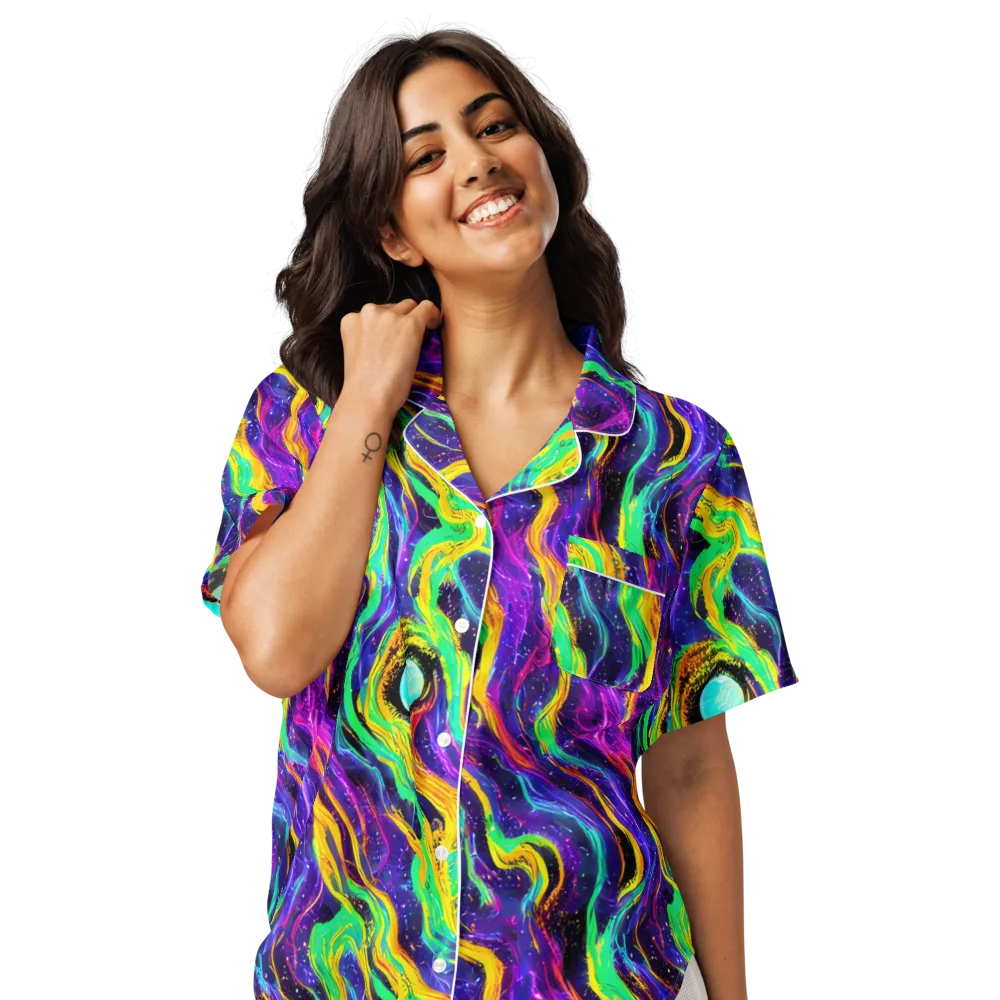 Jackson Swirl on Women's Short Sleeve Pajama Top — Front