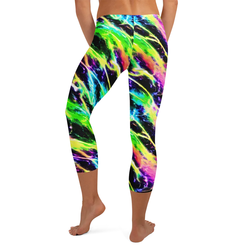 Chromatic Surge on Capri Leggings — Back