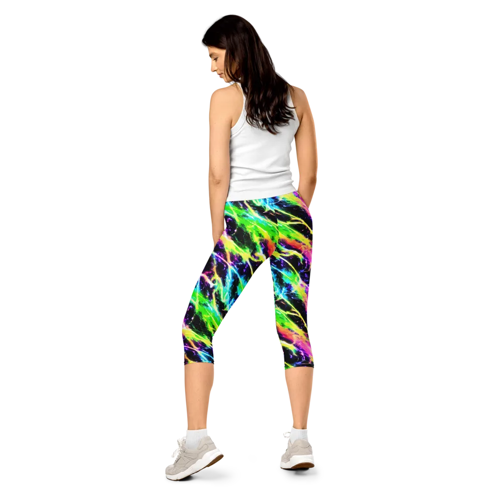 Chromatic Surge on Capri Leggings — Back