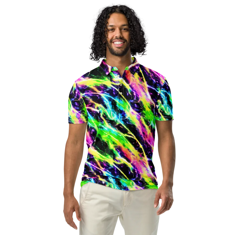Chromatic Surge on Men's Slim Fit Polo Shirt — Front