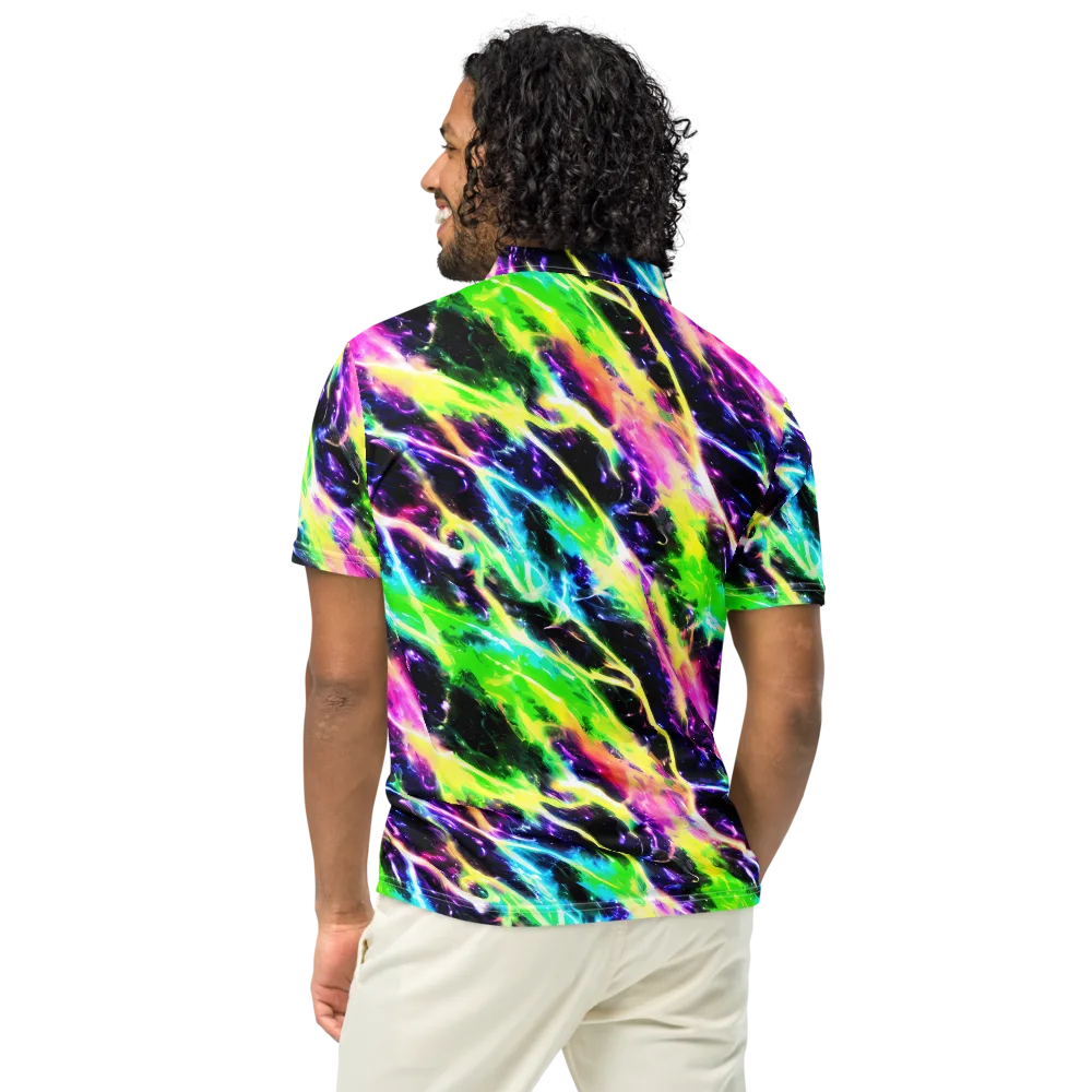 Chromatic Surge on Men's Slim Fit Polo Shirt — Back