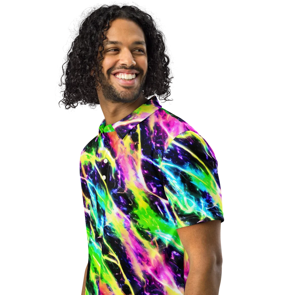 Chromatic Surge on Men's Slim Fit Polo Shirt — Left Front