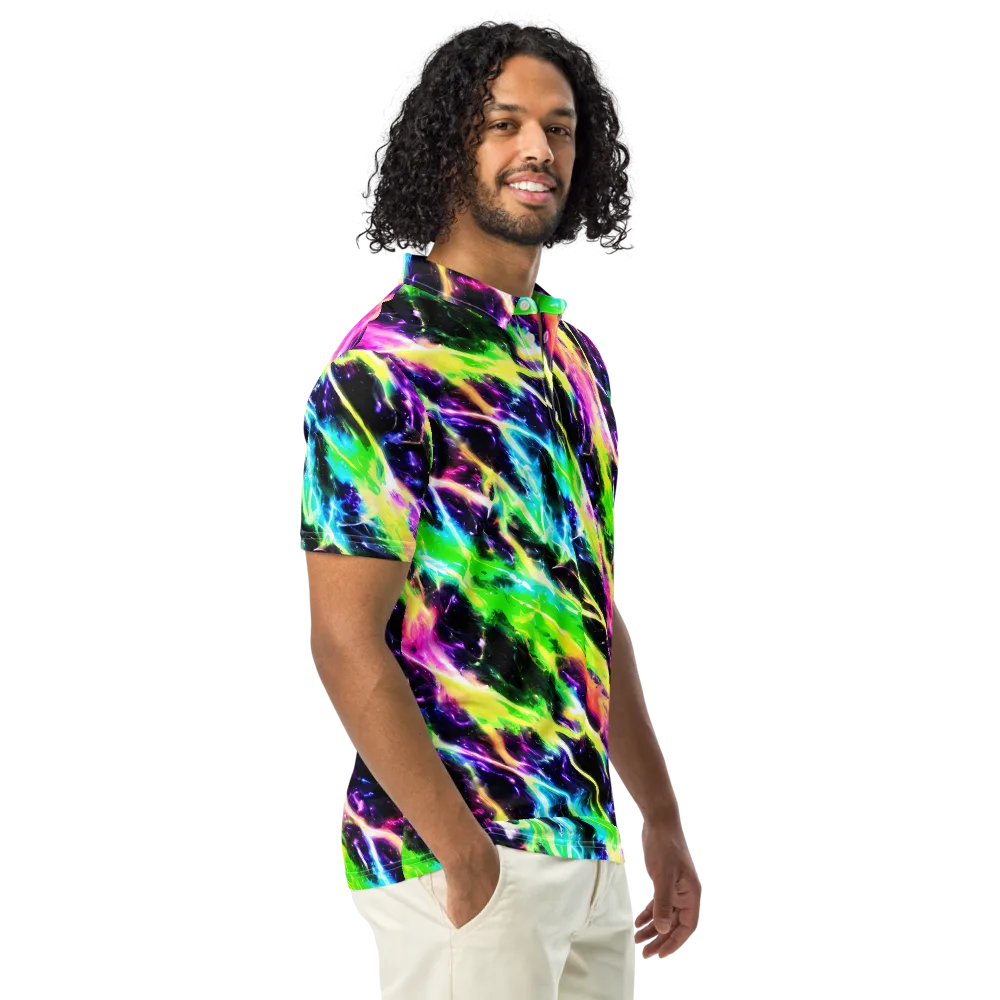 Chromatic Surge on Men's Slim Fit Polo Shirt — Right Front