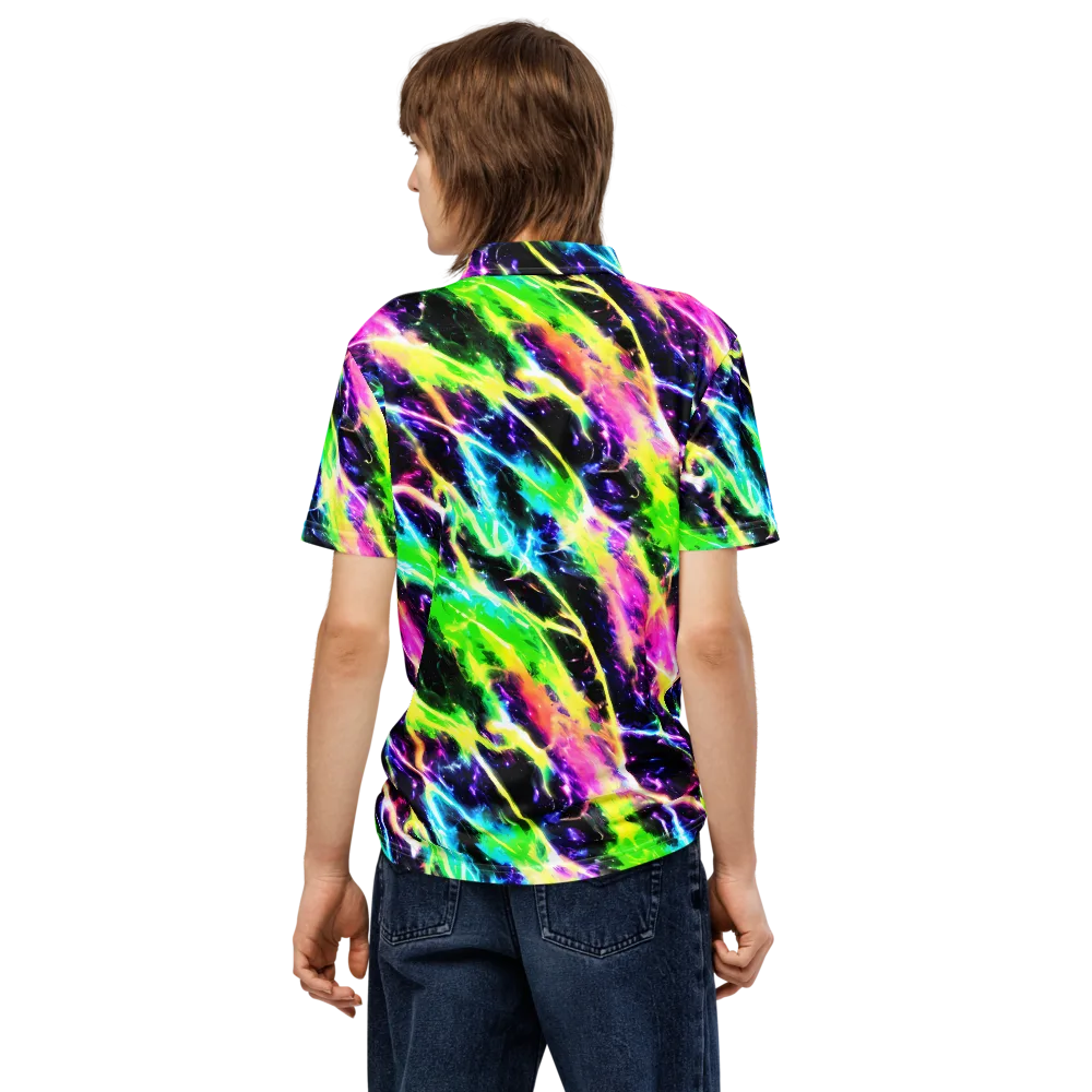 Chromatic Surge on Men's Slim Fit Polo Shirt — Back