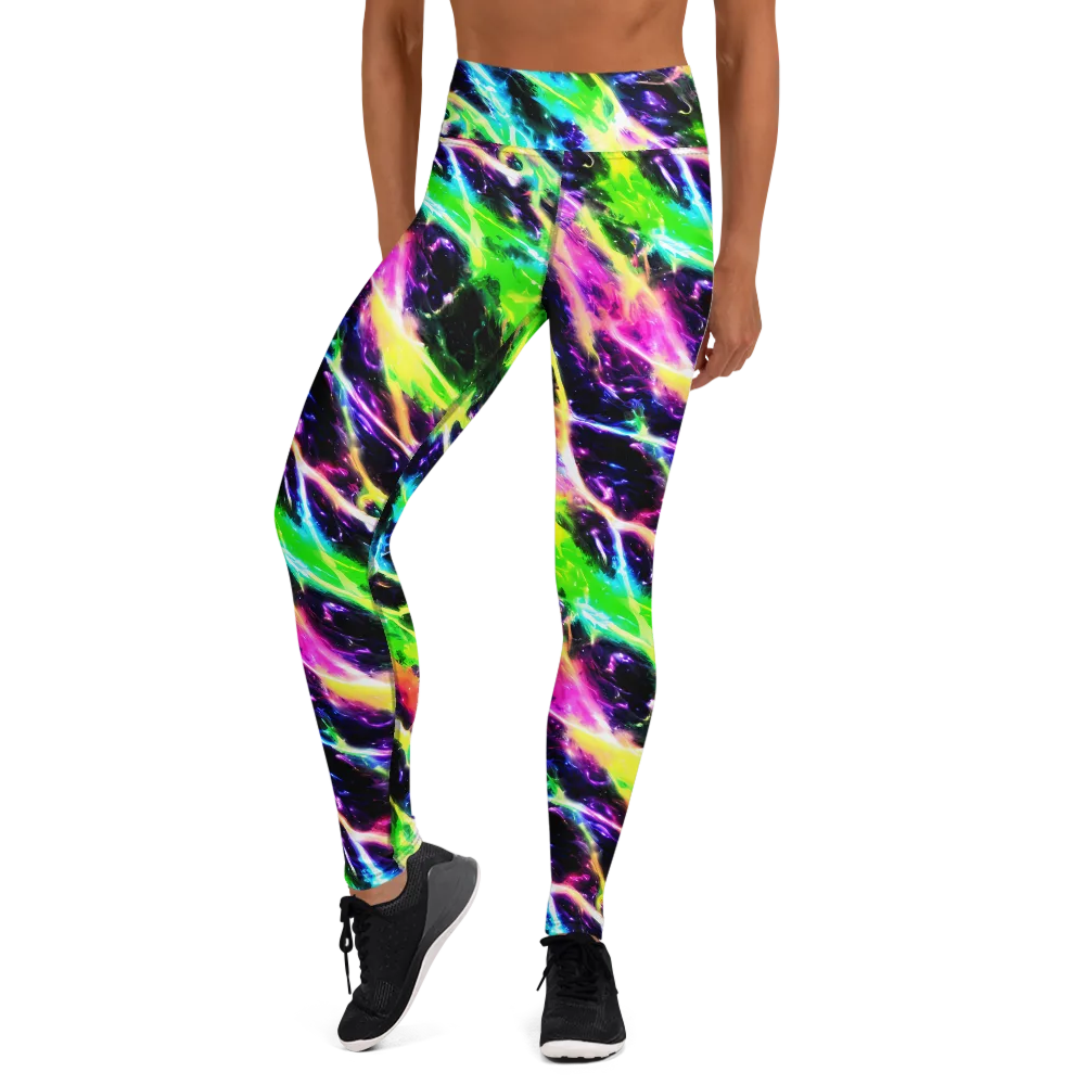 Chromatic Surge on Yoga Leggings — Front