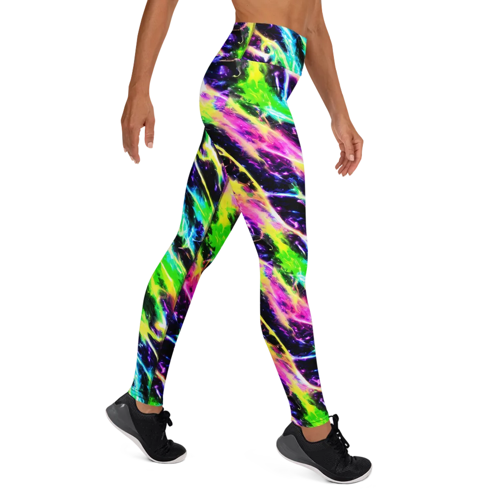 Chromatic Surge on Yoga Leggings — Right