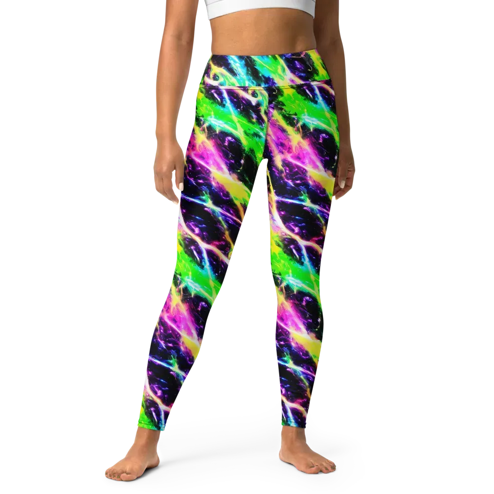 Chromatic Surge on Yoga Leggings — Front