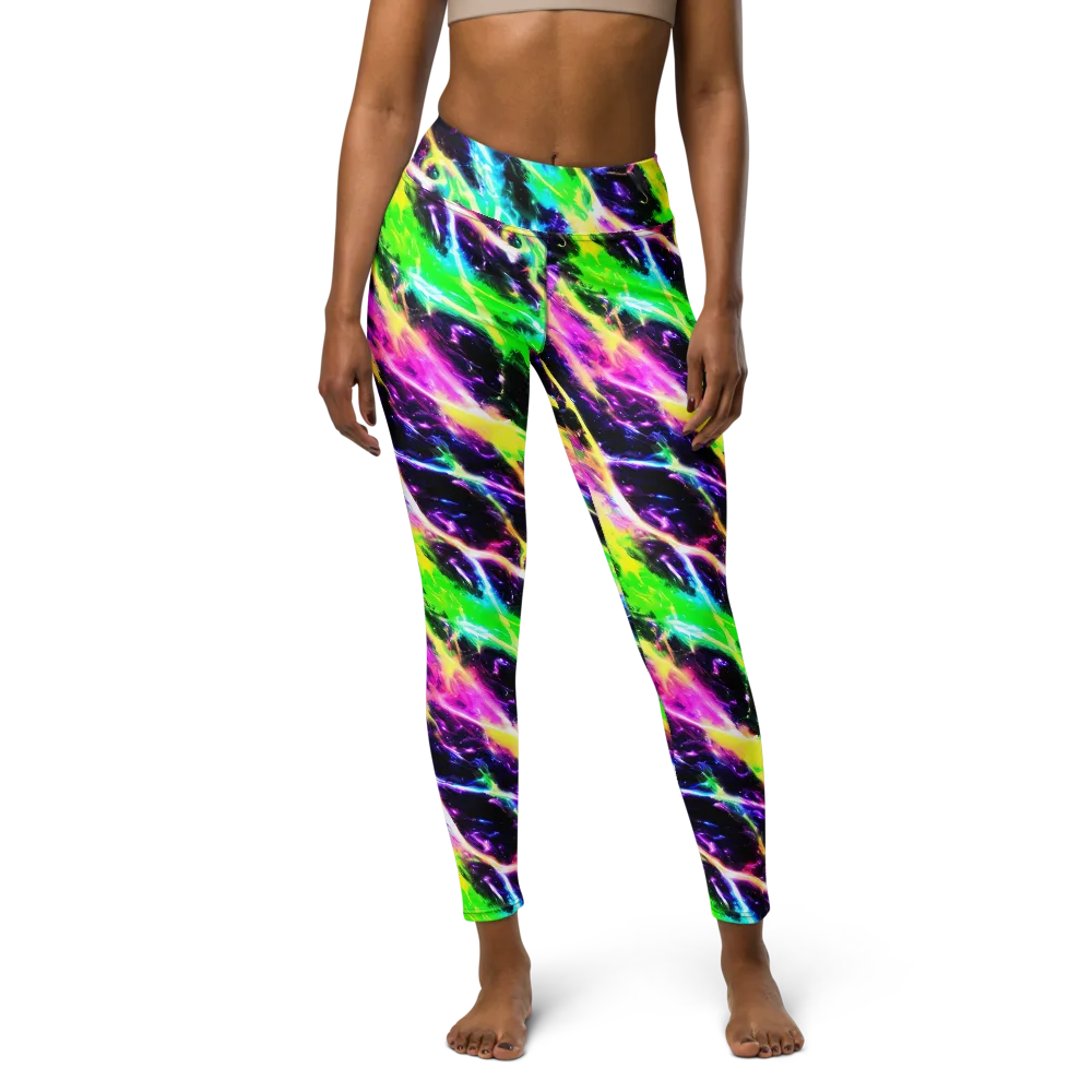 Chromatic Surge on Yoga Leggings — Front