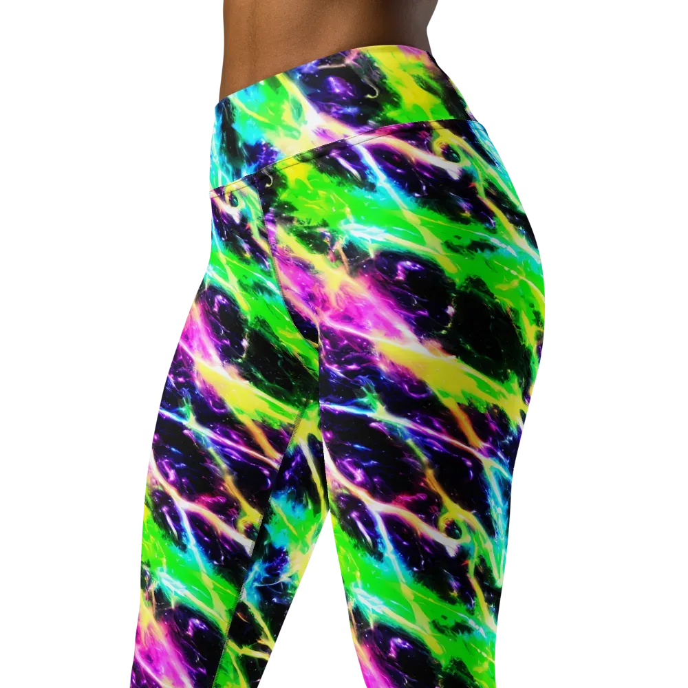 Chromatic Surge on Yoga Leggings — Left Front