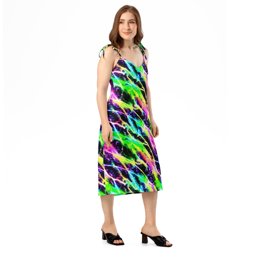 Chromatic Surge on Slip Dress — Right Front