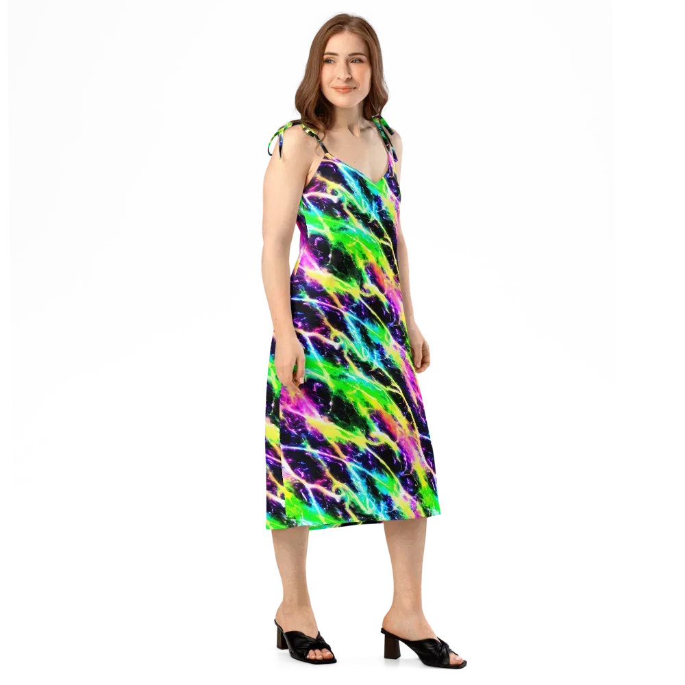 Chromatic Surge on Slip Dress — Right Front