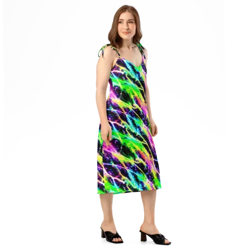 Chromatic Surge on a Slip Dress