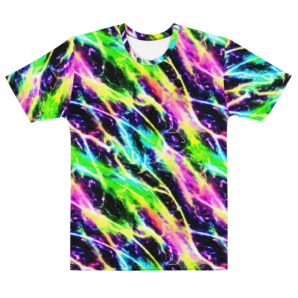 Chromatic Surge on Men's Cotton Crew Neck T-Shirt — Front