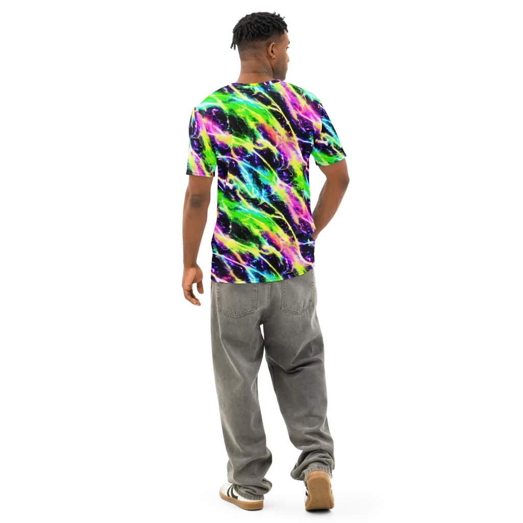 Chromatic Surge on Men's Cotton Crew Neck T-Shirt — Back