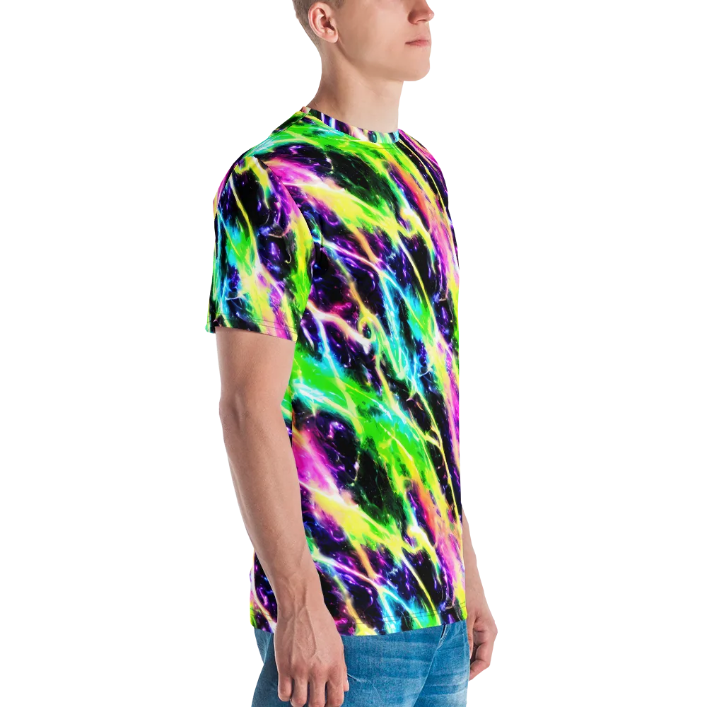Chromatic Surge on Men's Crew Neck T-Shirt — Right