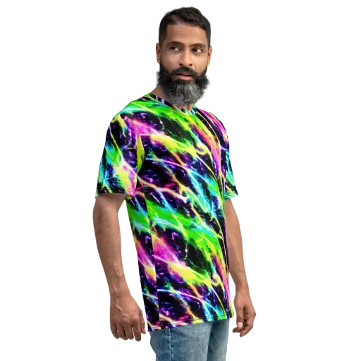 Chromatic Surge on a Men's Crew Neck T-Shirt