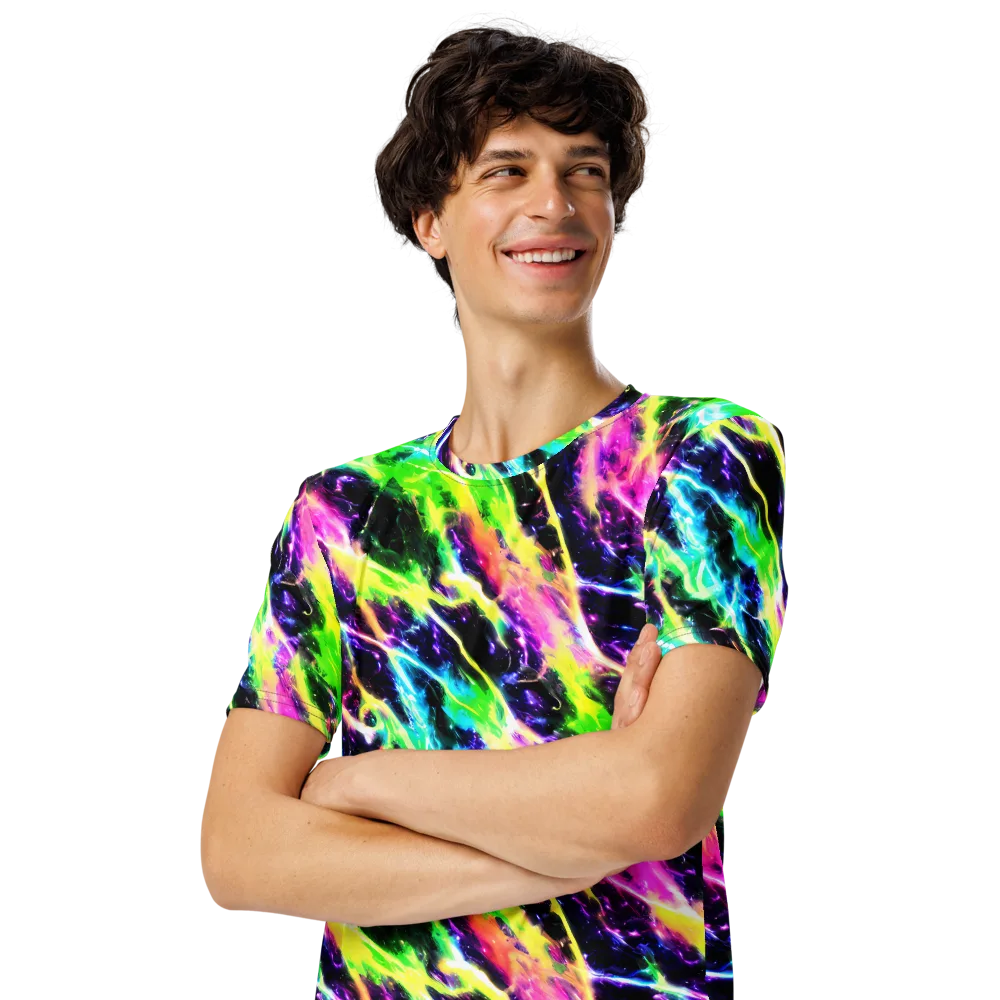 Chromatic Surge on Men's Crew Neck T-Shirt — Left Front