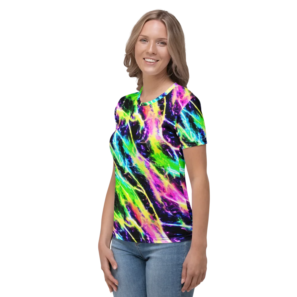 Chromatic Surge on Women's Crew Neck T-Shirt — Left
