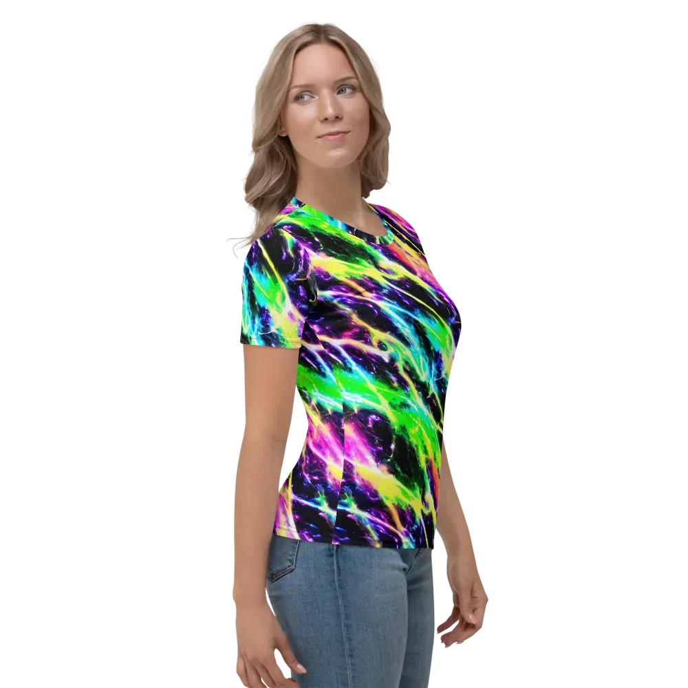 Chromatic Surge on Women's Crew Neck T-Shirt — Right