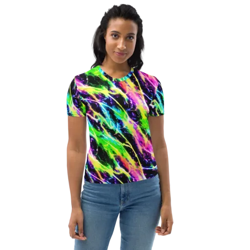 Chromatic Surge on a Women's Crew Neck T-Shirt