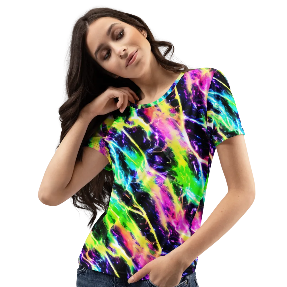 Chromatic Surge on Women's Crew Neck T-Shirt — Left Front