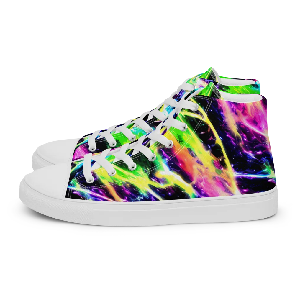 Chromatic Surge on Women's High Top Canvas Shoes — Left