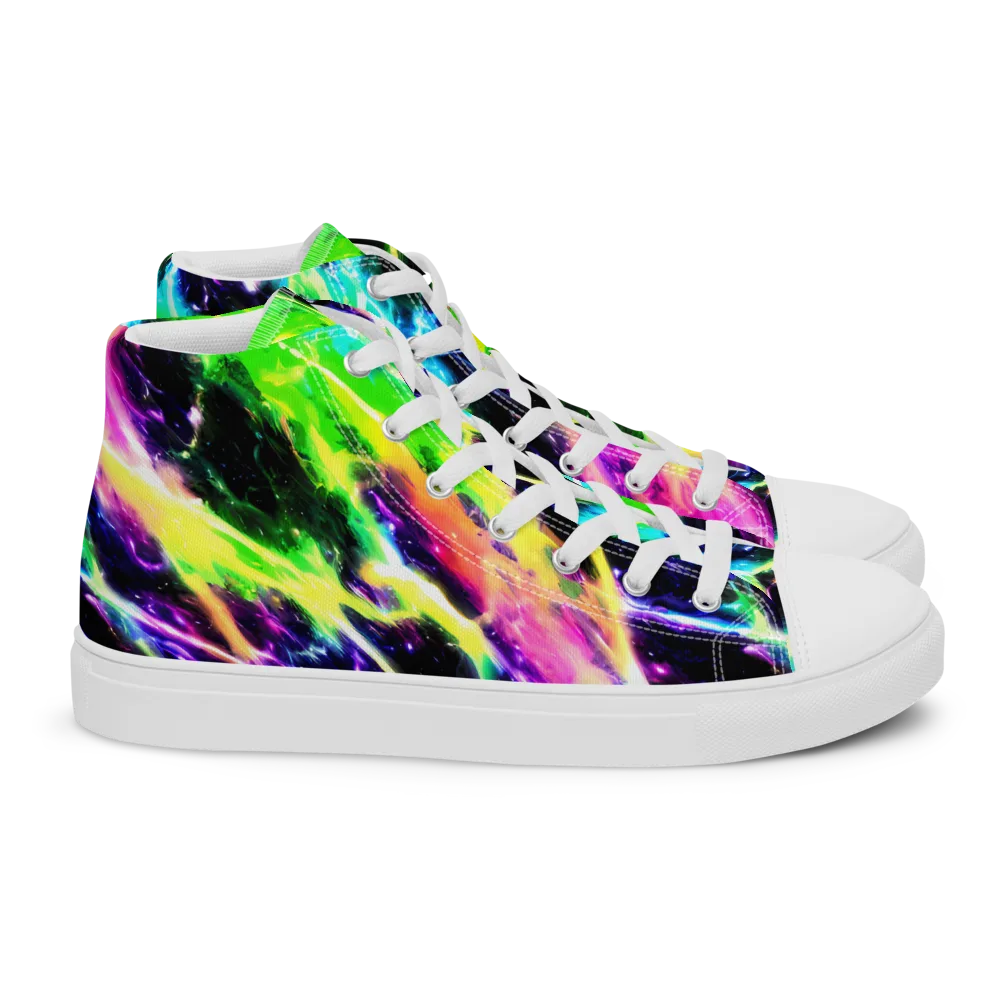Chromatic Surge on Women's High Top Canvas Shoes — Right