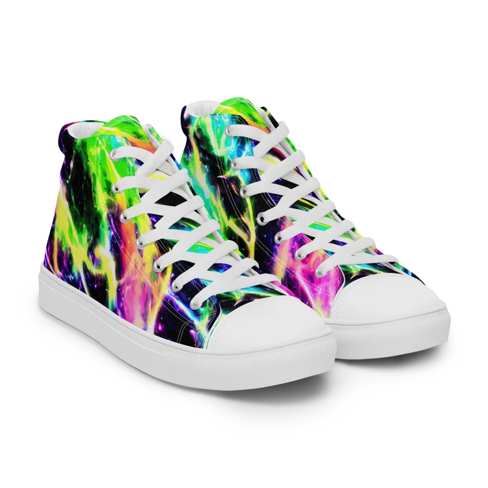 Chromatic Surge on Women's High Top Canvas Shoes — Right Front