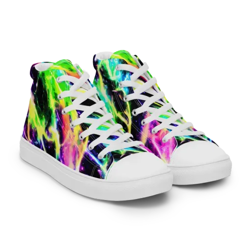 Chromatic Surge on a Women's High Top Canvas Shoes