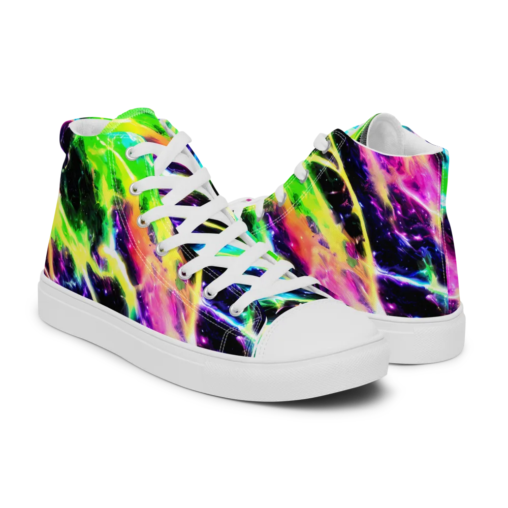 Chromatic Surge on Women's High Top Canvas Shoes — Right
