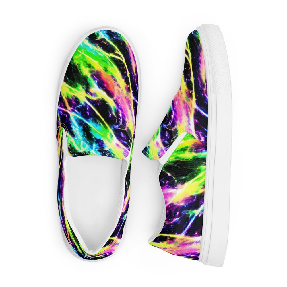 Chromatic Surge on Men's Slip-On Canvas Shoes — Front