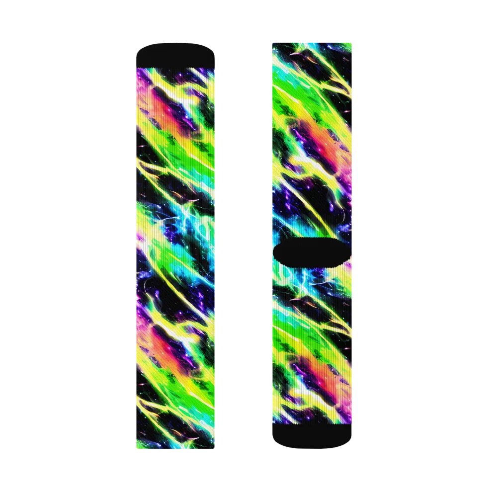Chromatic Surge on Socks — Right Sock