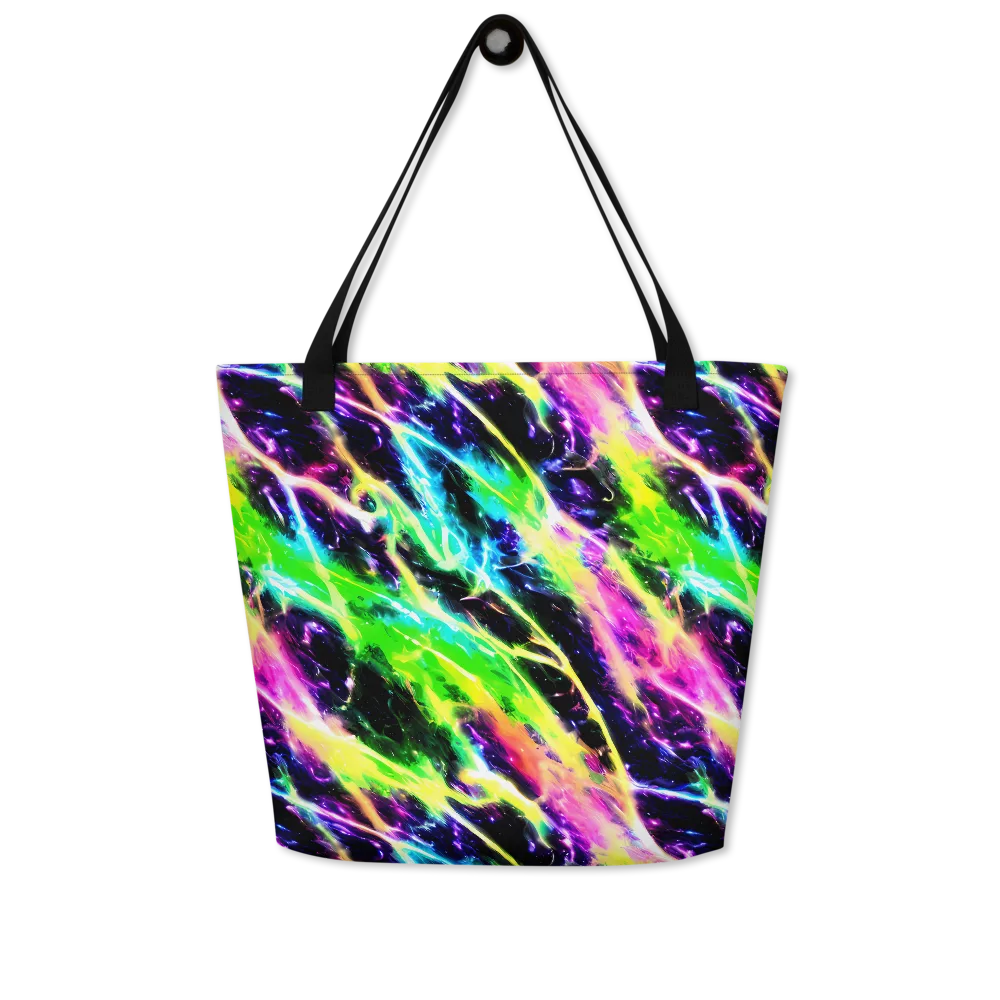 Chromatic Surge on Large Tote Bag W/ Pocket — Front