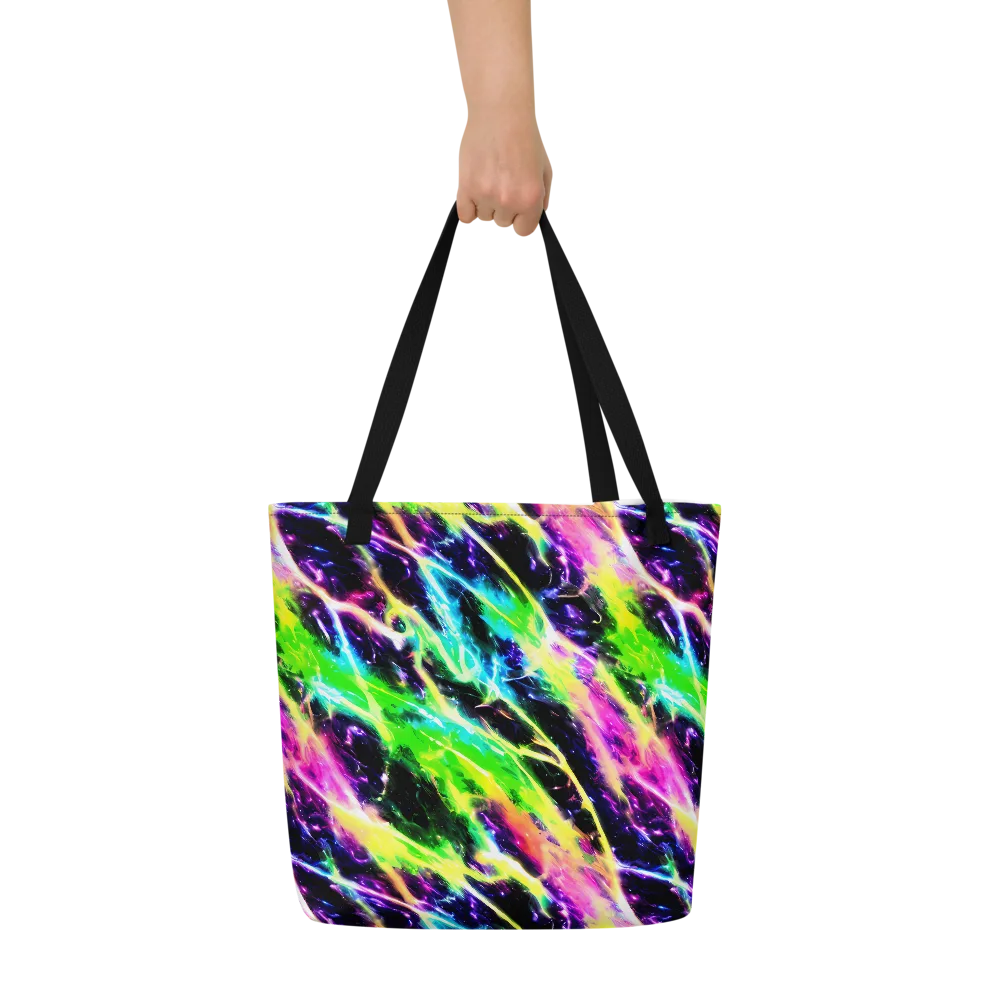 Chromatic Surge on Large Tote Bag W/ Pocket — Front