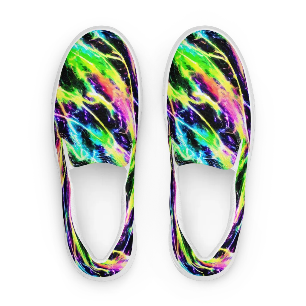 Chromatic Surge on Women's Slip-On Canvas Shoes — Front