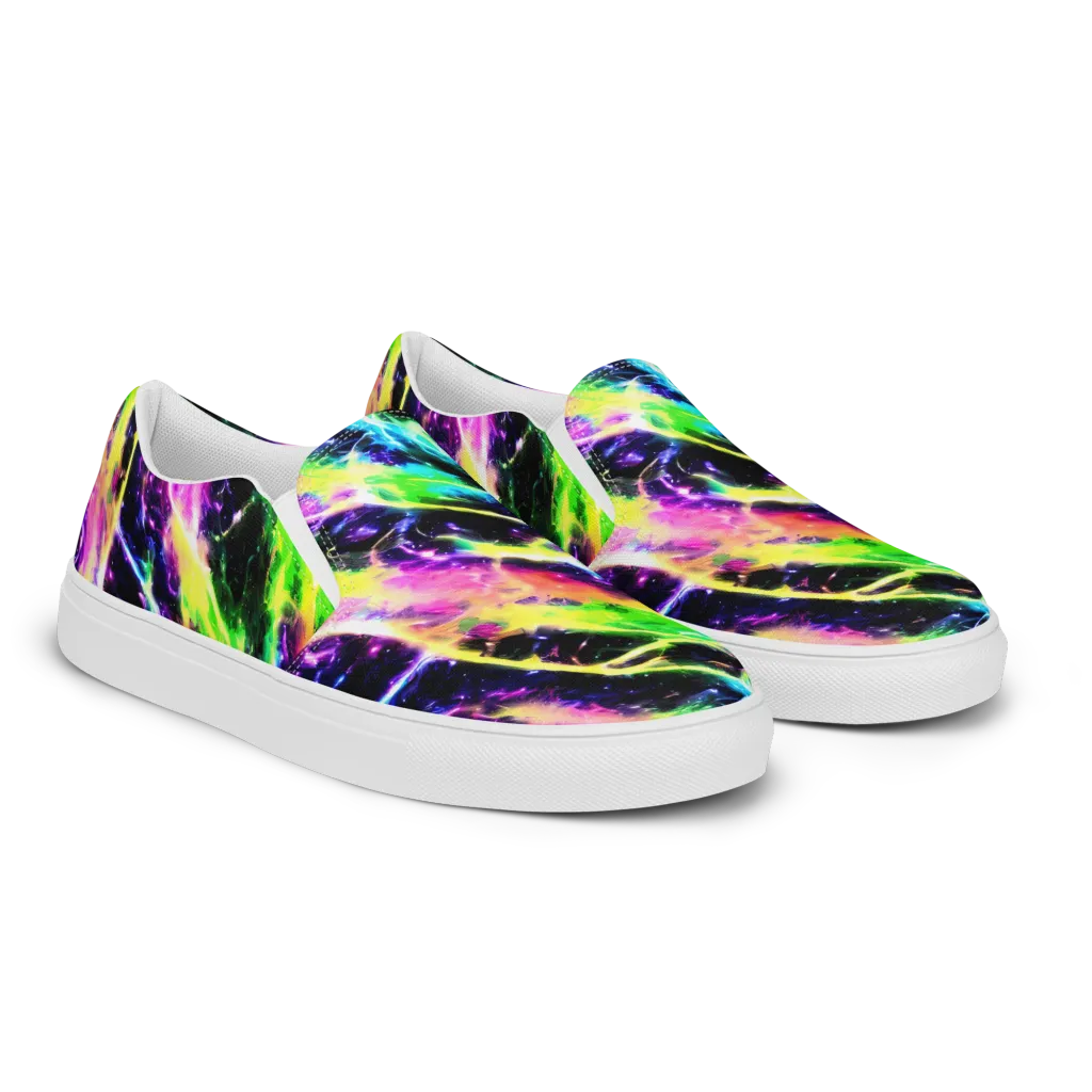 Chromatic Surge on Women's Slip-On Canvas Shoes — Right Front