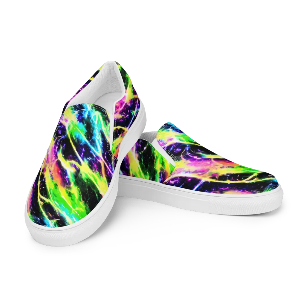 Chromatic Surge on Women's Slip-On Canvas Shoes — Left Front
