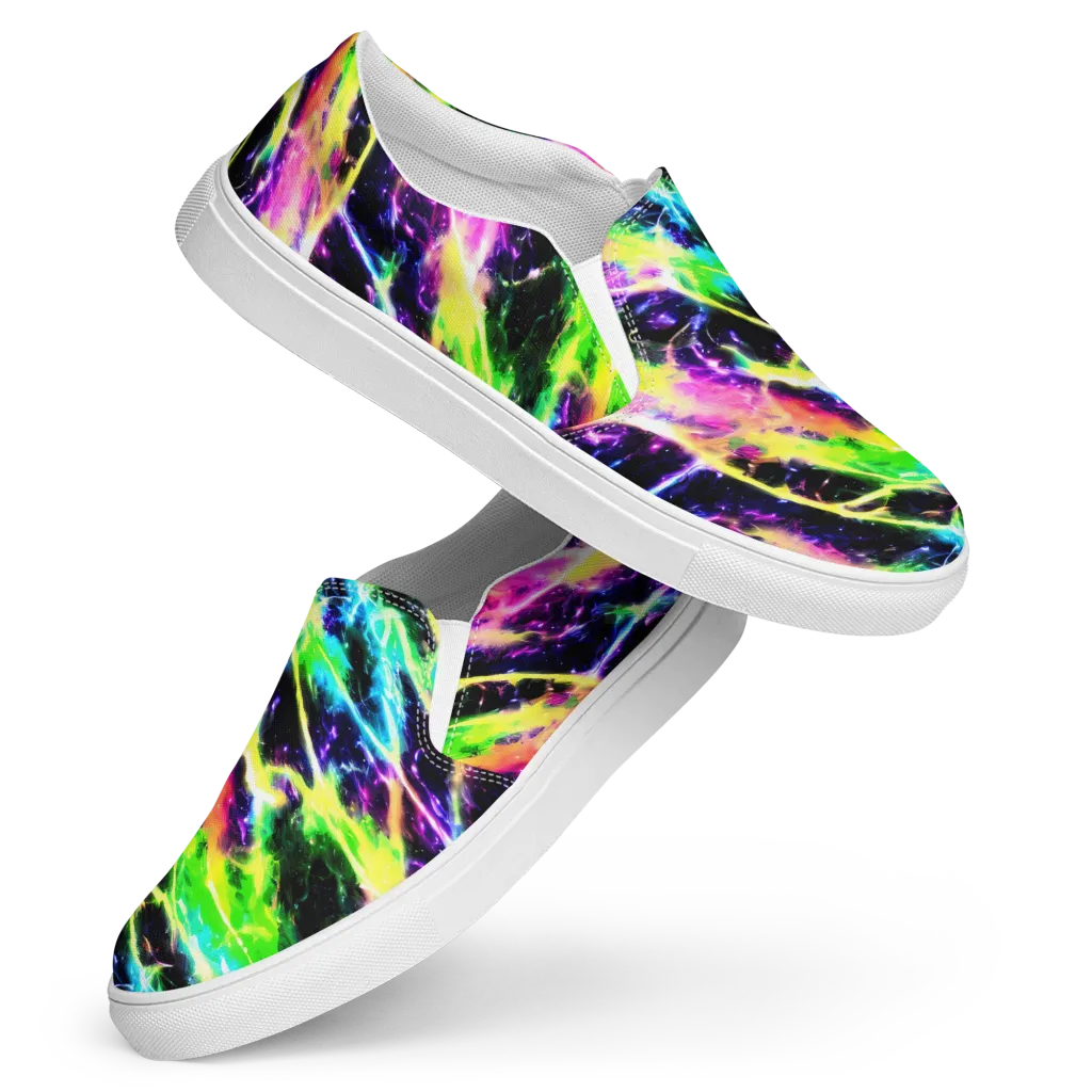 Chromatic Surge on Women's Slip-On Canvas Shoes — Front