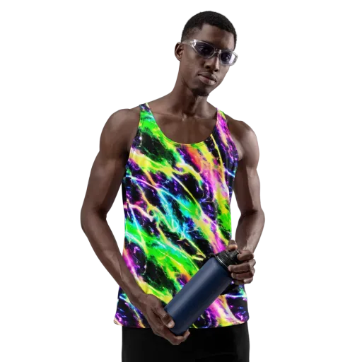 Chromatic Surge on a Men's Tank Top