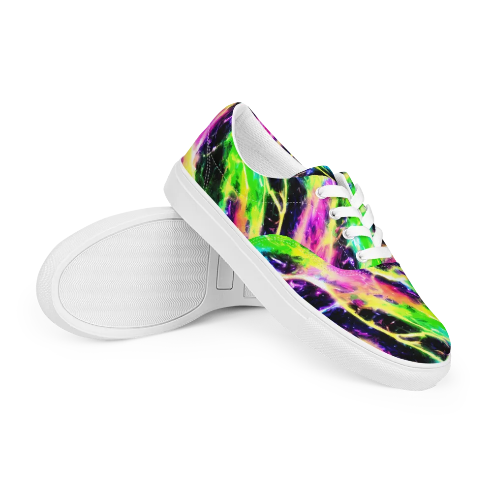 Chromatic Surge on Men's Lace-Up Canvas Shoes — Right Front