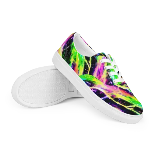 Chromatic Surge on a Men's Lace-Up Canvas Shoes