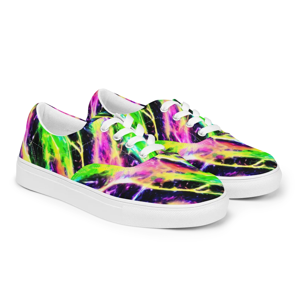 Chromatic Surge on Men's Lace-Up Canvas Shoes — Right Front