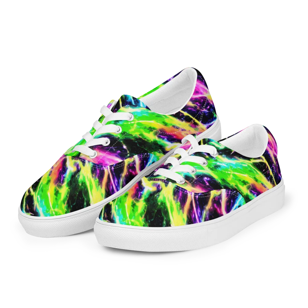Chromatic Surge on Men's Lace-Up Canvas Shoes — Left Front