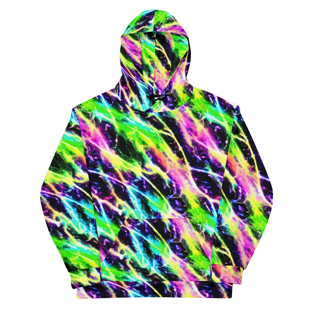 Chromatic Surge on Cotton Hoodie — Front